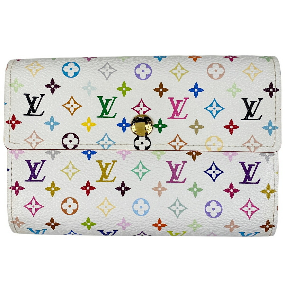 Louis Vuitton Portefeuille Wallet Alexandra Billfold Multicolor White